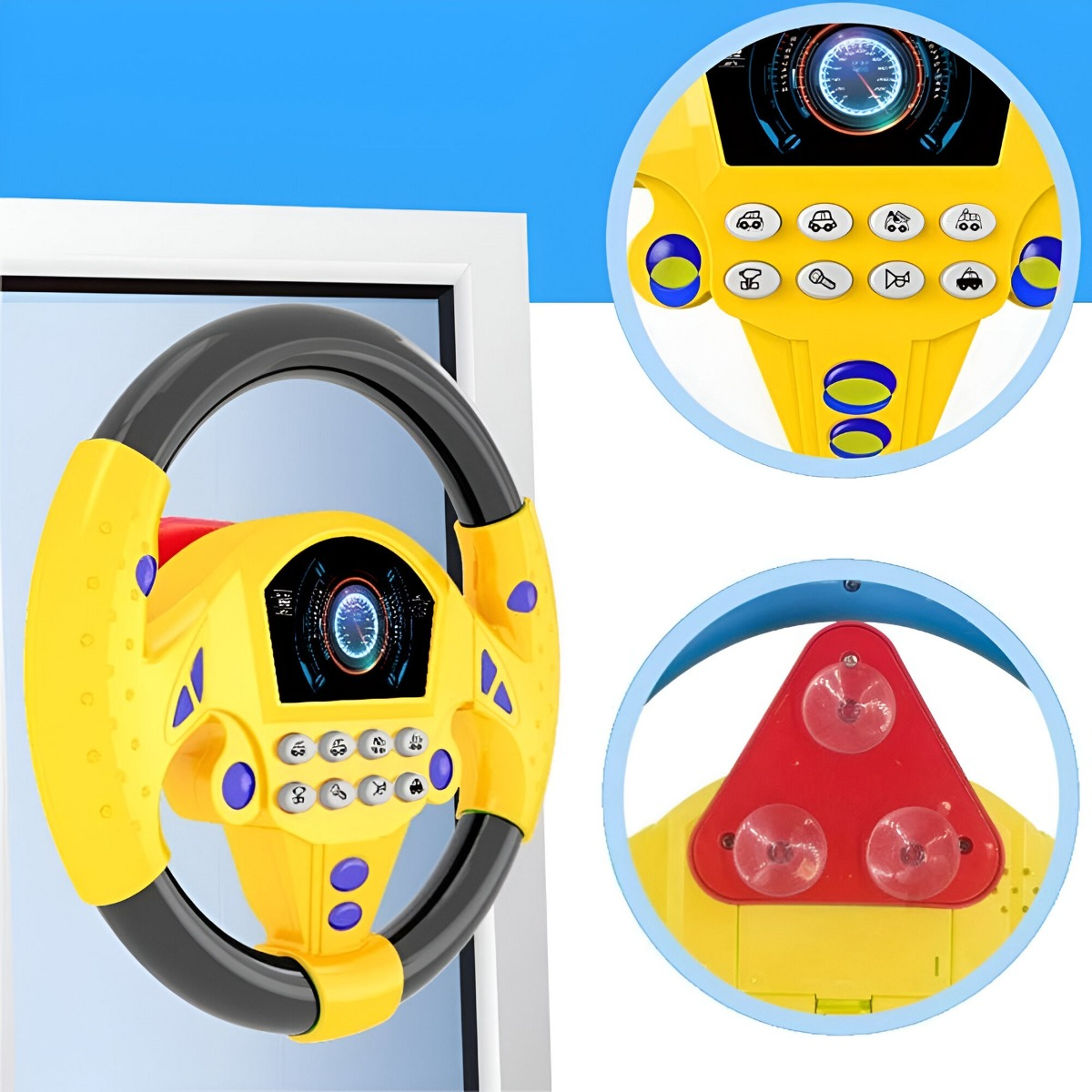 CONTROLADOR CONDUCCIÓN SIMULADO PORTÁTIL SONIDO VOLANTE JHN - 6