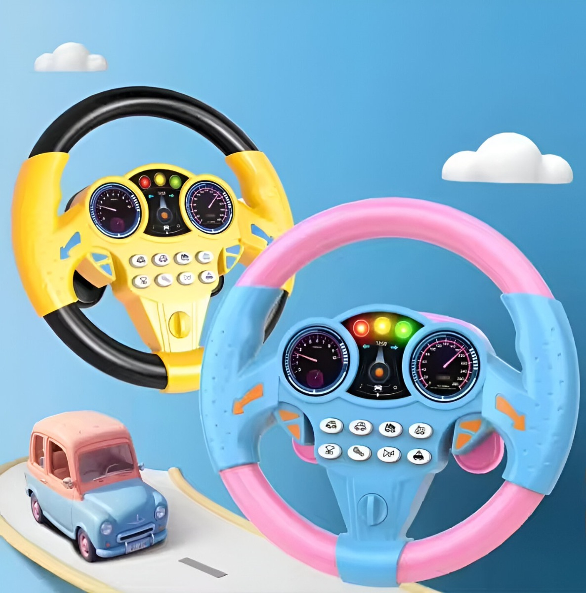 CONTROLADOR CONDUCCIÓN SIMULADO PORTÁTIL SONIDO VOLANTE JHN - 7