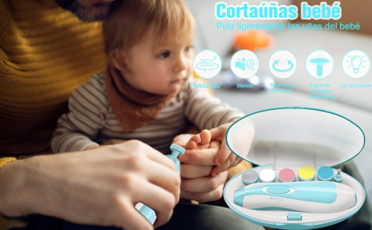 KIT LIMA UÑAS BEBÉS CORTAÚÑAS PULIDORA VERSÁTIL CUIDADO JHN - 4