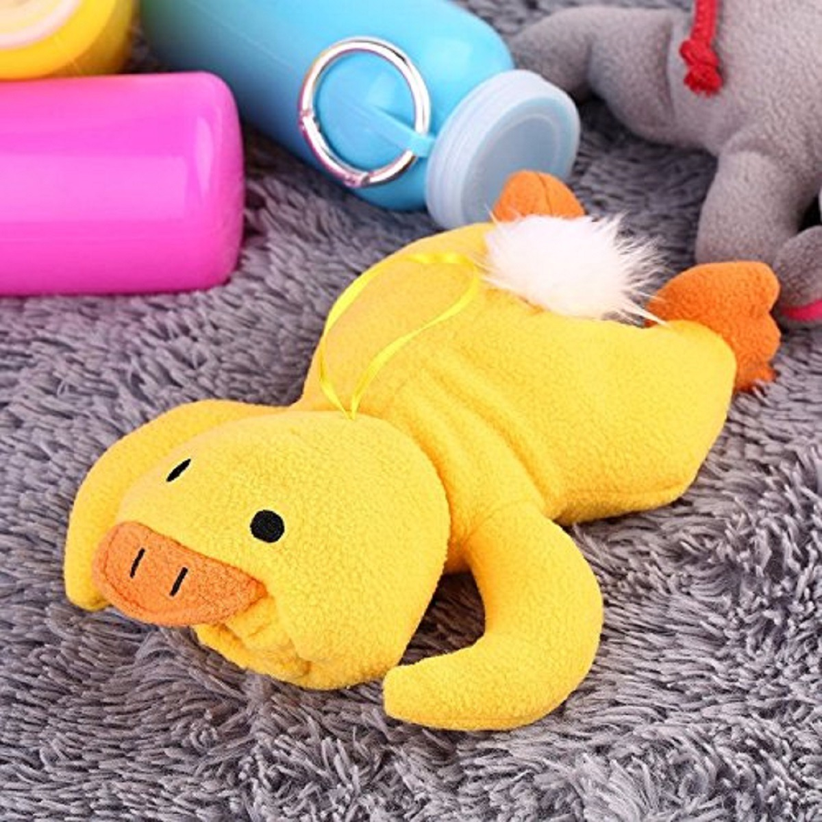 SET 4 PORTA MAMADERA CUBRE PELUCHE FELPA BIBERON BEBES LAU - 4