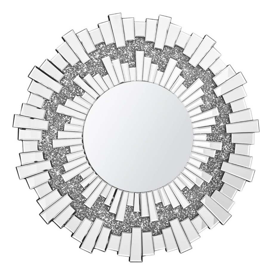 ESPEJO REDONDO DECORACIÓN PARED PLATEADO MODERNO GRANDE JHN - 1
