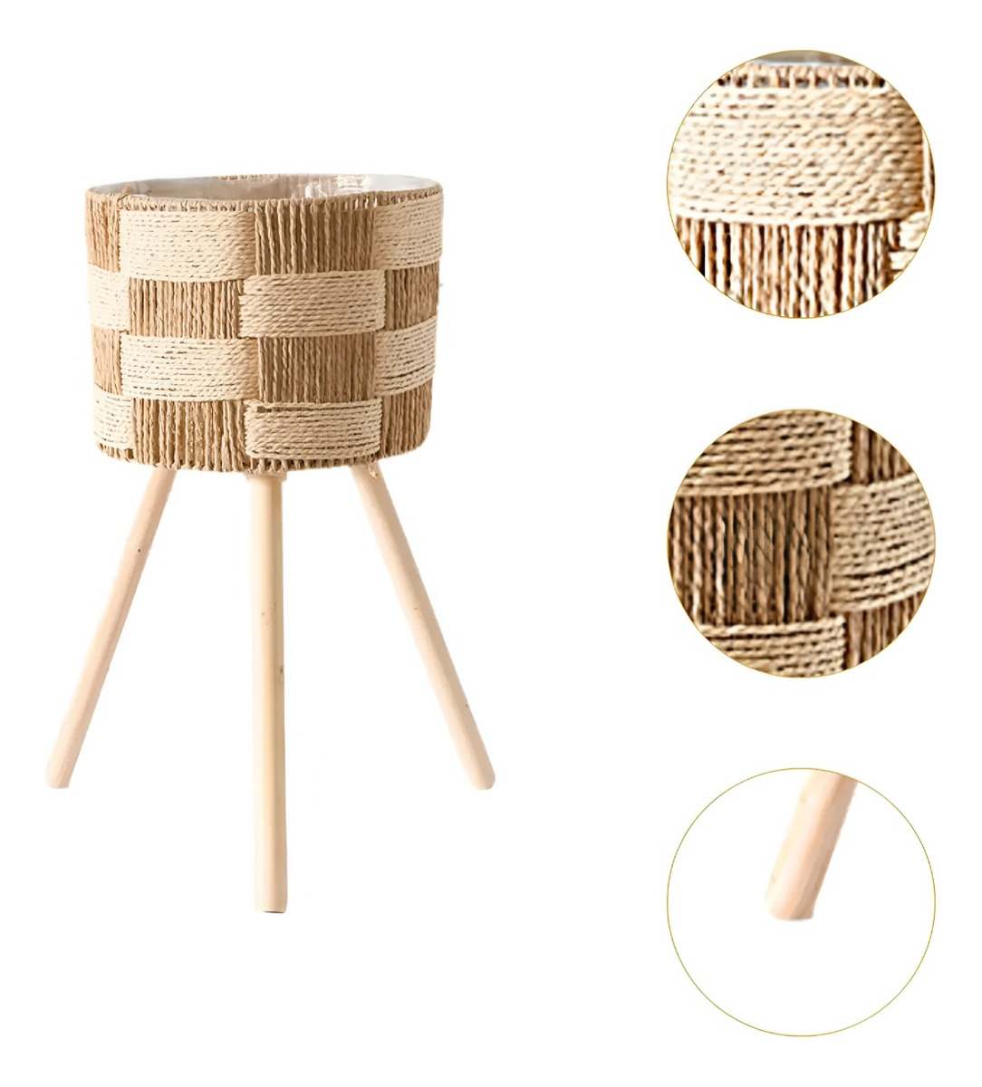 SET DE 3 MACETEROS TEJIDOS A MANO JARDÍN DECORACIÓN JHN - 3