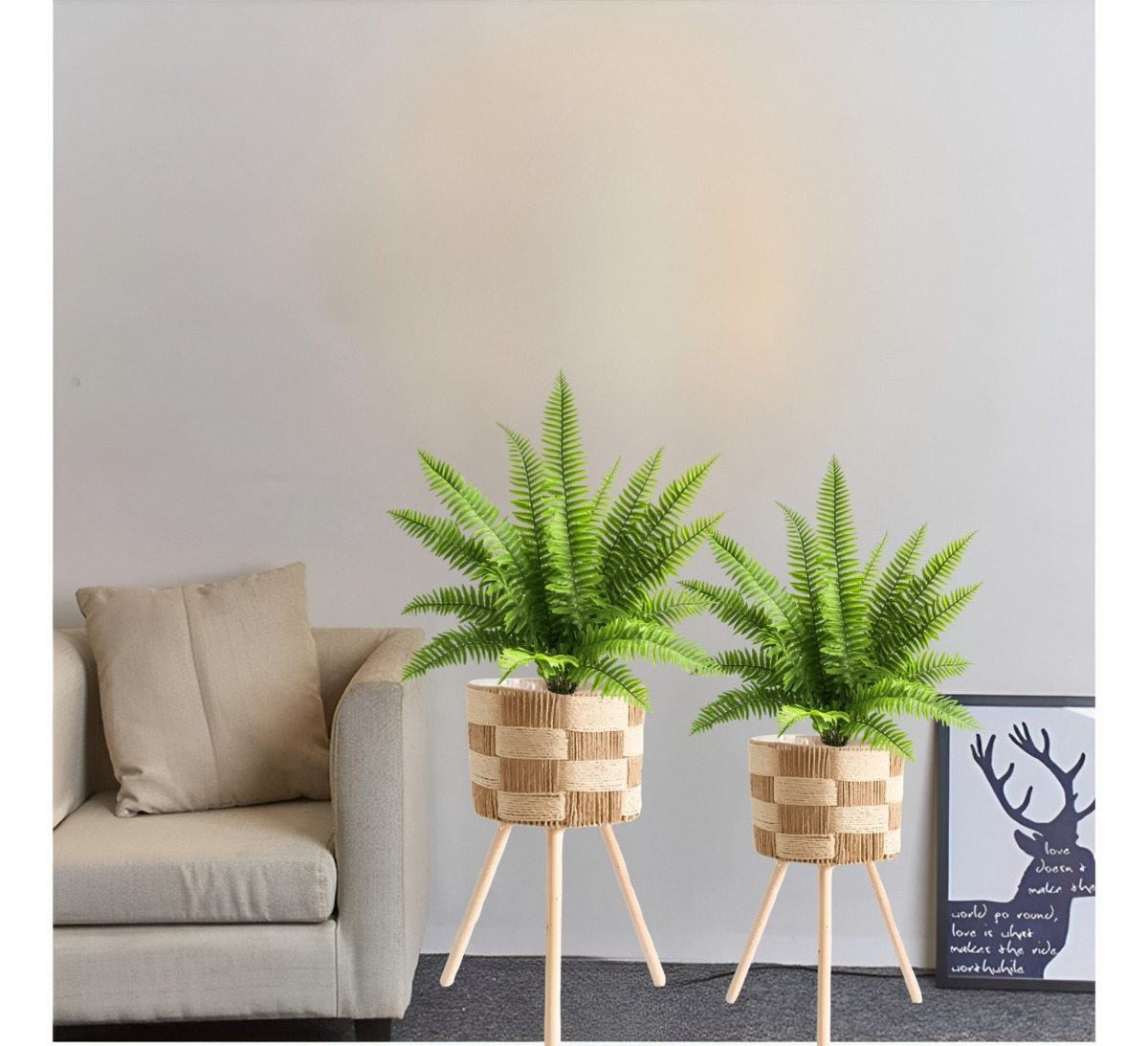 SET DE 3 MACETEROS TEJIDOS A MANO JARDÍN DECORACIÓN JHN - 9