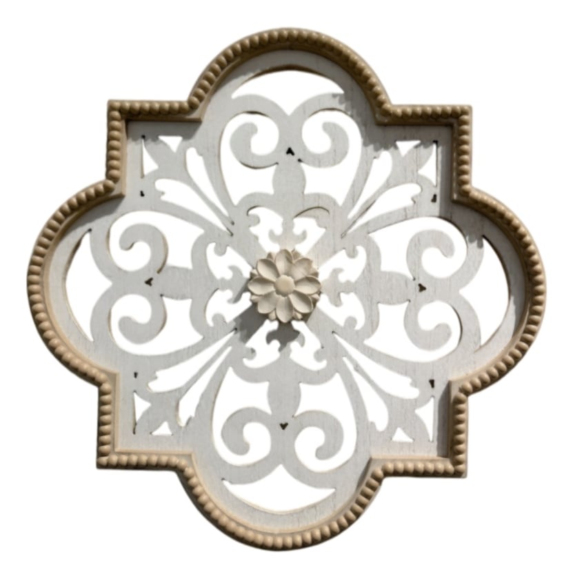 DECORACIÓN PARED FLORES HUECAS ESCULTURA VINTAGE JHN - 1