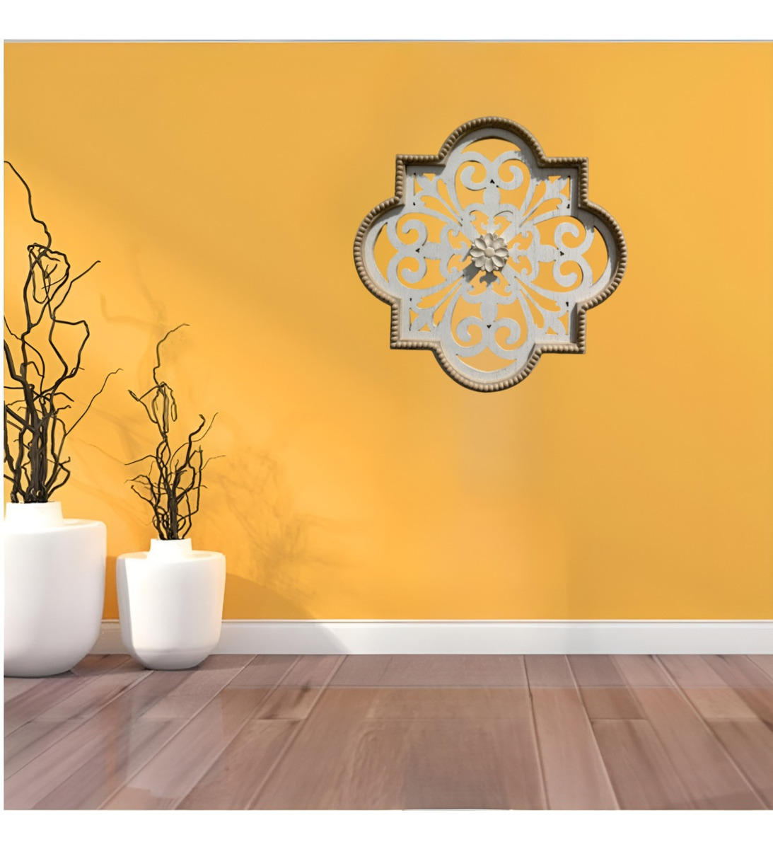DECORACIÓN PARED FLORES HUECAS ESCULTURA VINTAGE JHN - 6