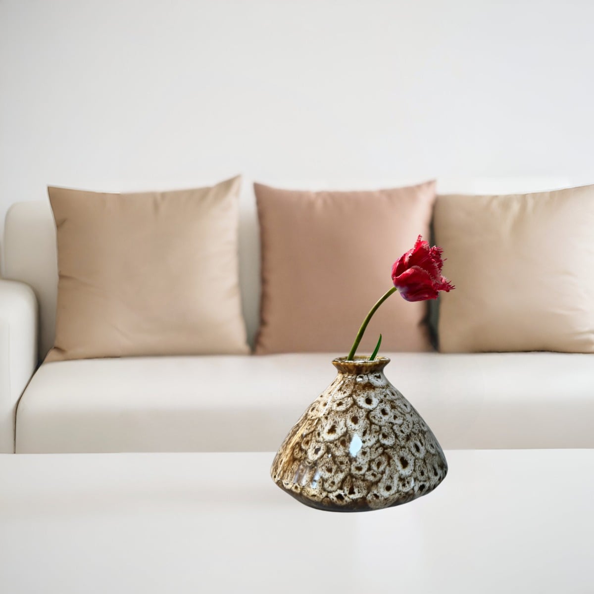 SET 3 FLORERO JARRÓN MINI FLORAL DECORATIVO CERÁMICA JHN - 3