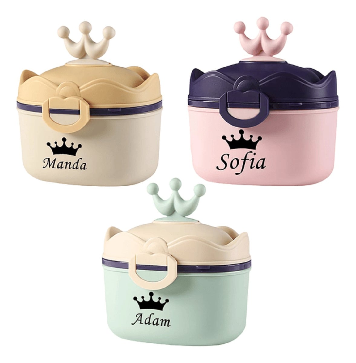 SET 3 CONTENEDOR FORMULA LECHE PORTATIIL COMPACTO BEBES LAU - 1