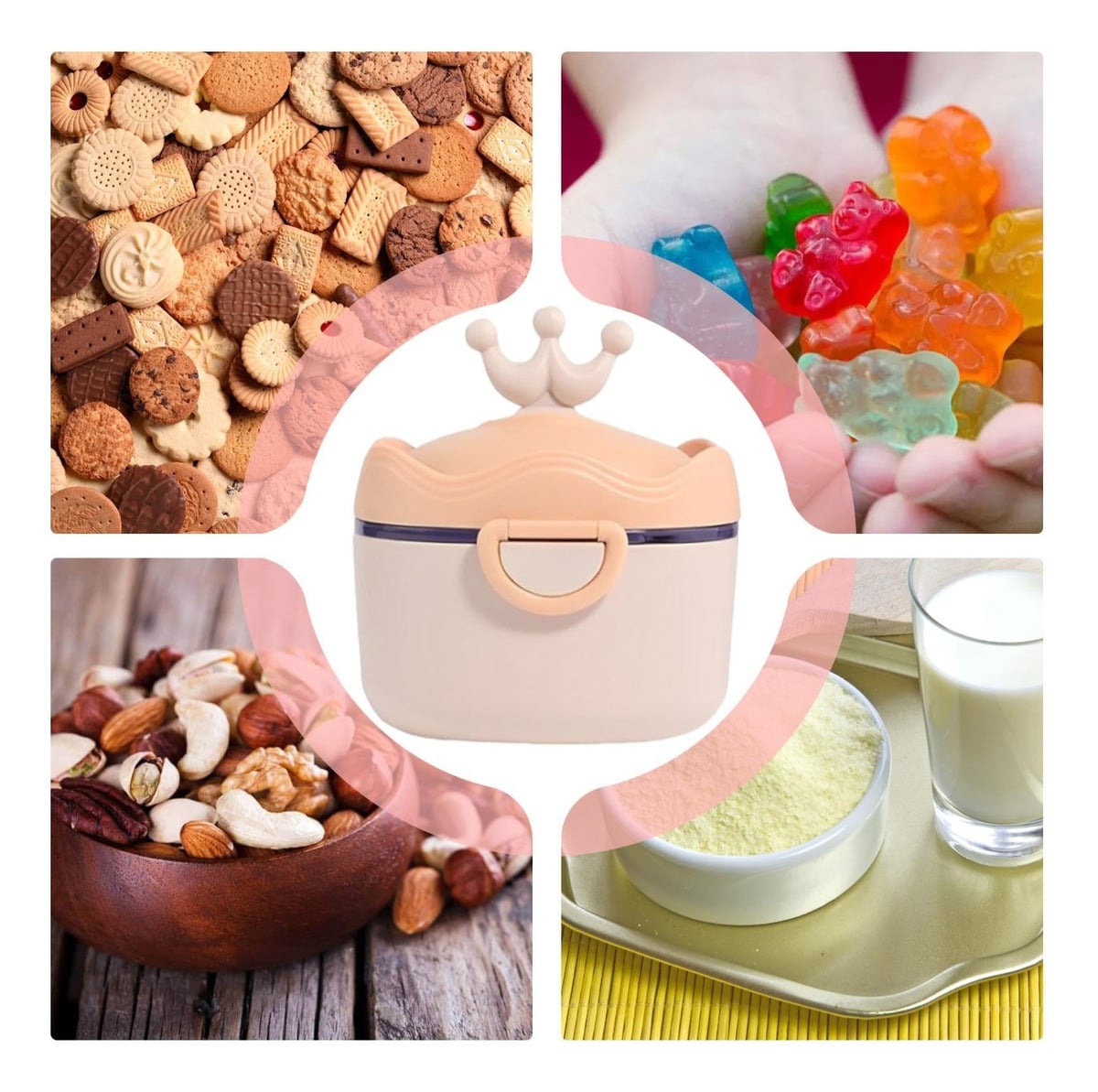 SET 3 CONTENEDOR FORMULA LECHE PORTATIIL COMPACTO BEBES LAU - 4