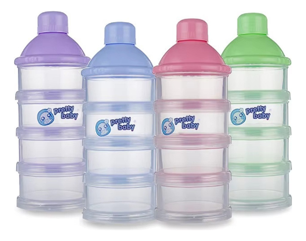 SET 5 DOSIFICADOR DISPENSADOR PORTATIL LECHE BEBE LAU - 1