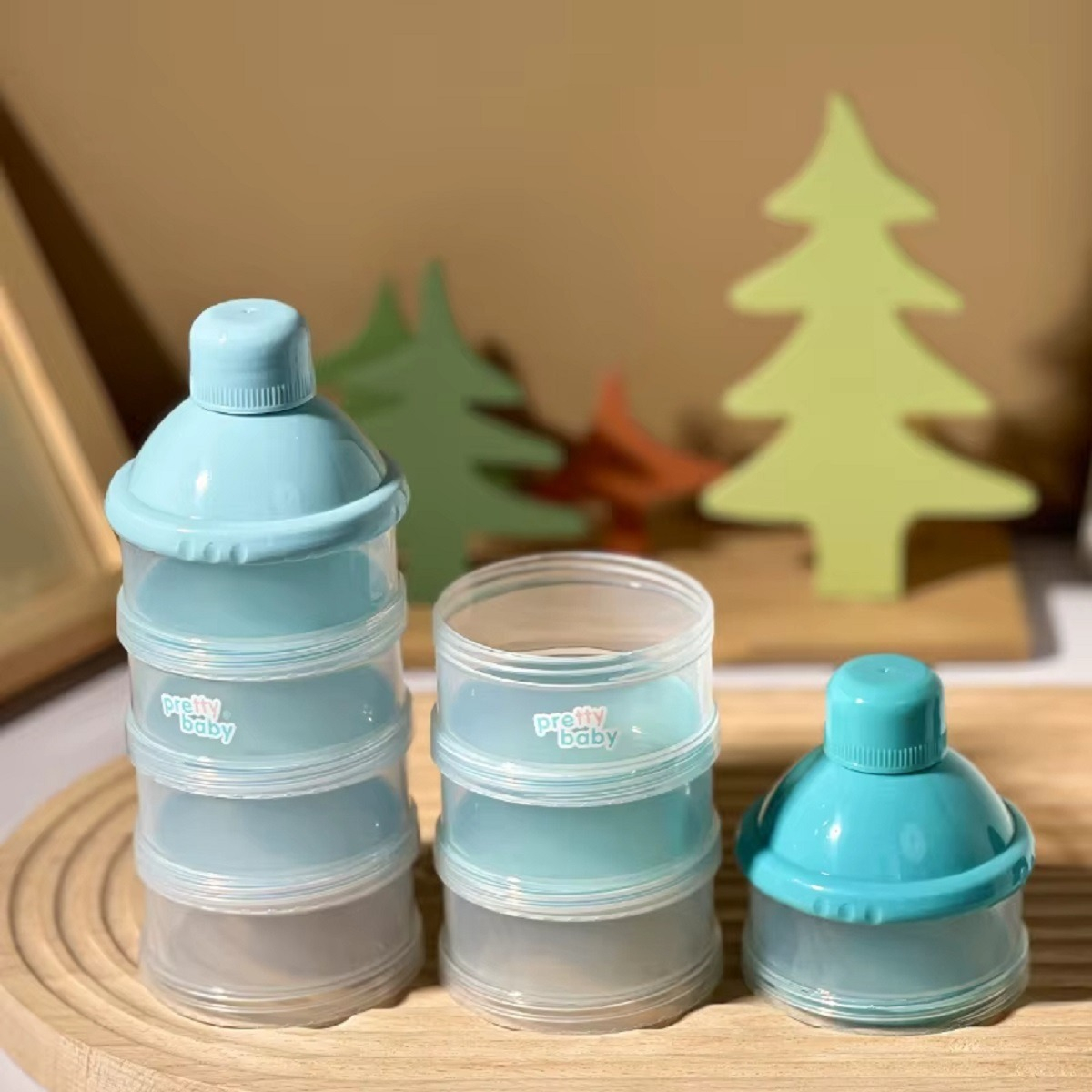 SET 5 DOSIFICADOR DISPENSADOR PORTATIL LECHE BEBE LAU - 4