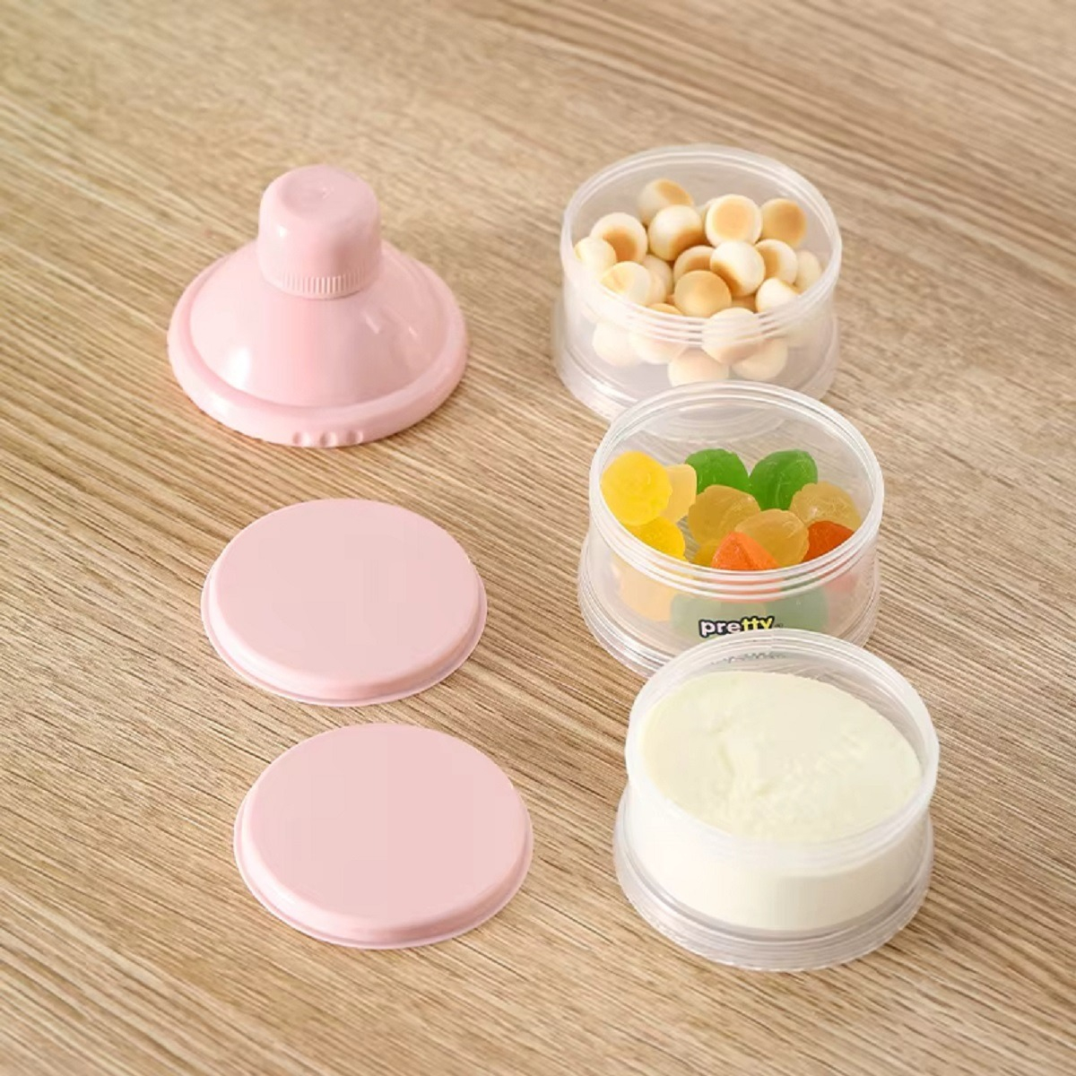 SET 5 DOSIFICADOR DISPENSADOR PORTATIL LECHE BEBE LAU - 5