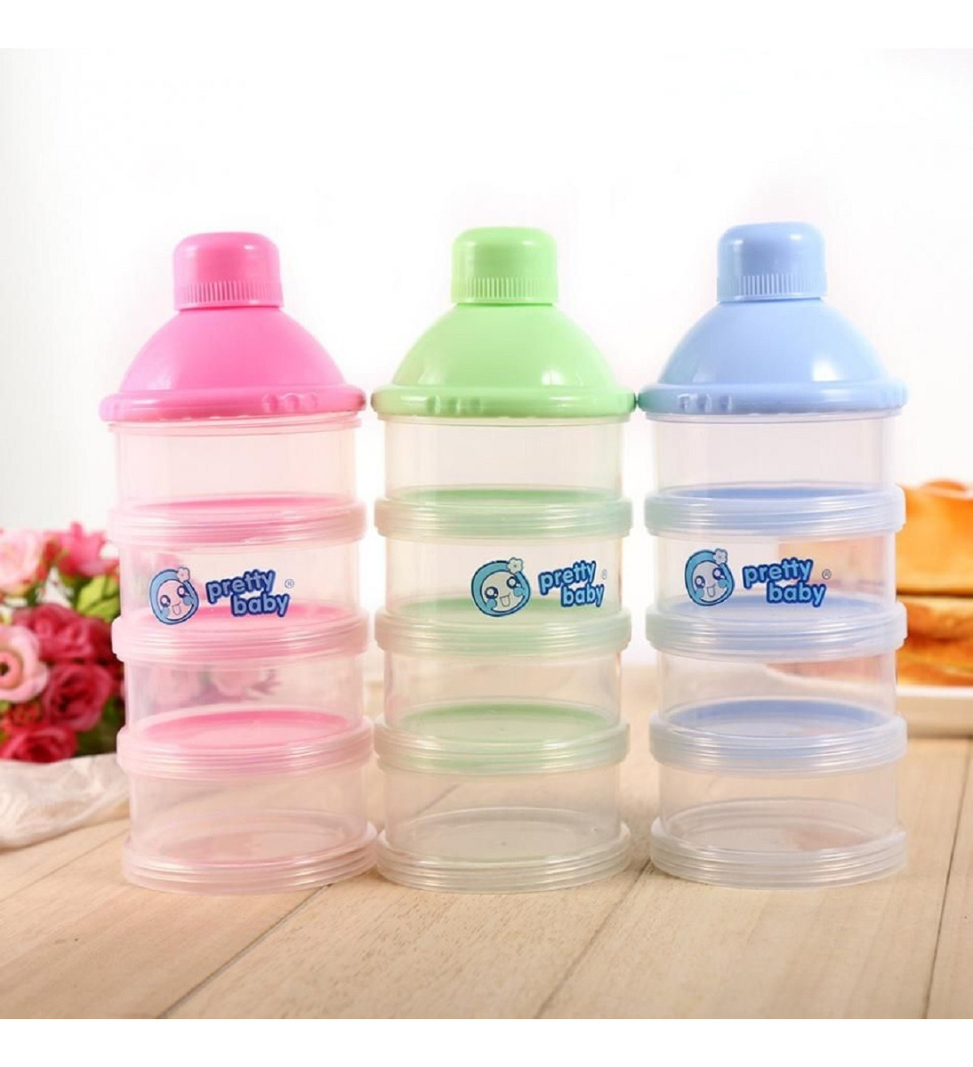 SET 5 DOSIFICADOR DISPENSADOR PORTATIL LECHE BEBE LAU - 8
