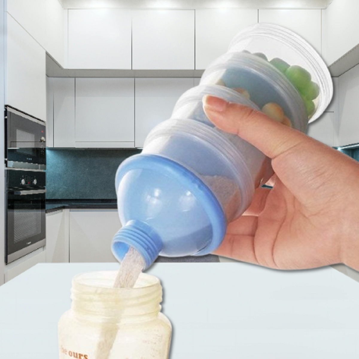 SET 5 DOSIFICADOR DISPENSADOR PORTATIL LECHE BEBE LAU - 10