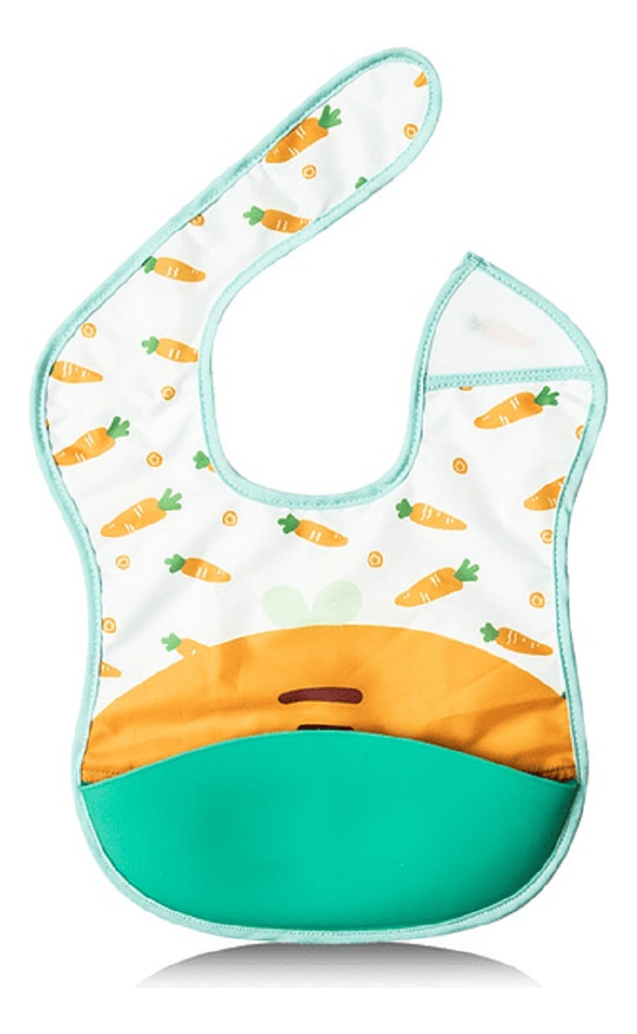 SET 2 BABEROS SILICONA IMPERMEABLE BANDEJA RECOLECTARA LAU - 1