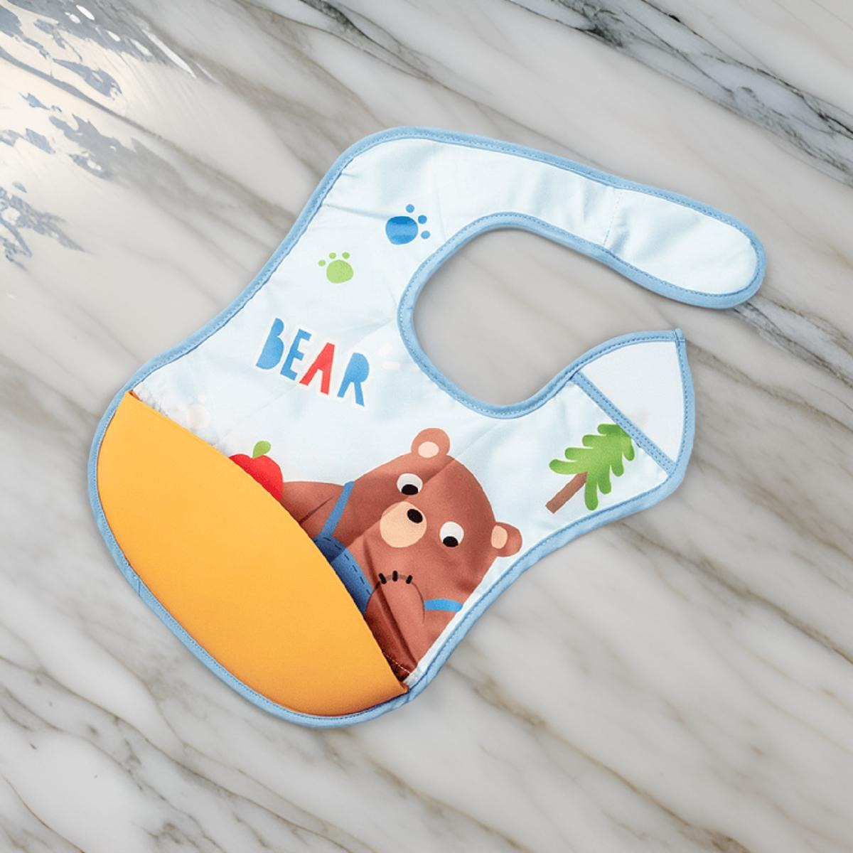 SET 2 BABEROS SILICONA IMPERMEABLE BANDEJA RECOLECTARA LAU - 5