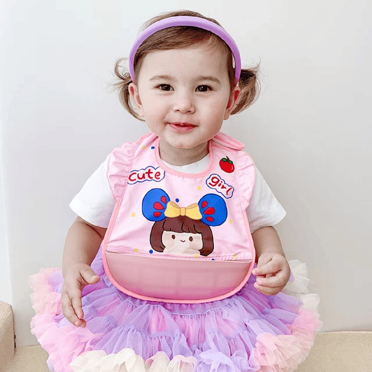 SET 2 BABEROS SILICONA IMPERMEABLE BANDEJA RECOLECTARA LAU - 9
