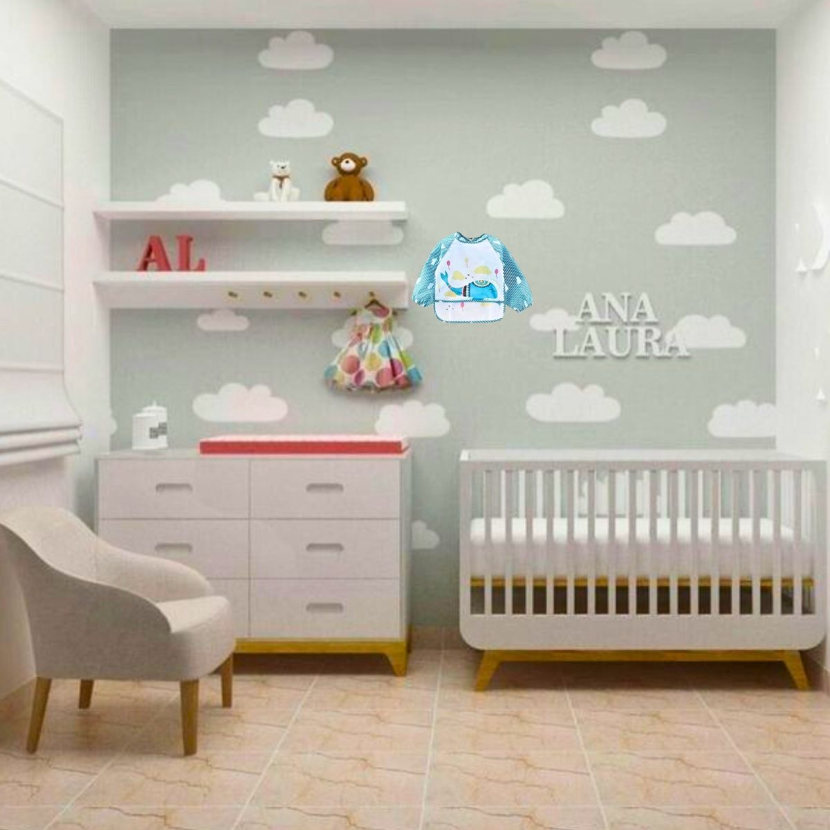SET 3 BABEROS SILICONA IMPERMEABLE MANGA LARGA BEBE LAU - 9