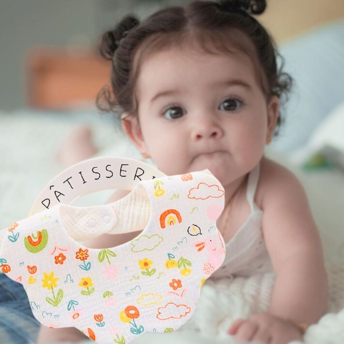 SET 4 BABEBROS ALGODÓN IMPERMEABLE COMIDA BEBES LAU - 6