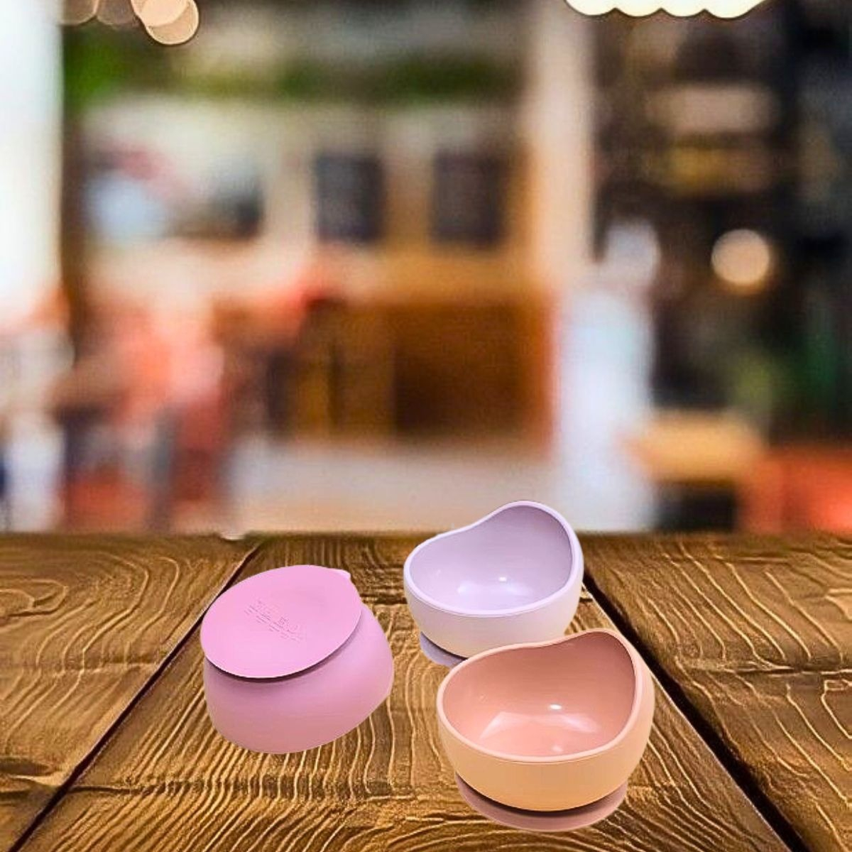 SET 2 PLATOS TAZON SILICONA ANTIDESLIZANTE COMIDA BEBES LAU - 4