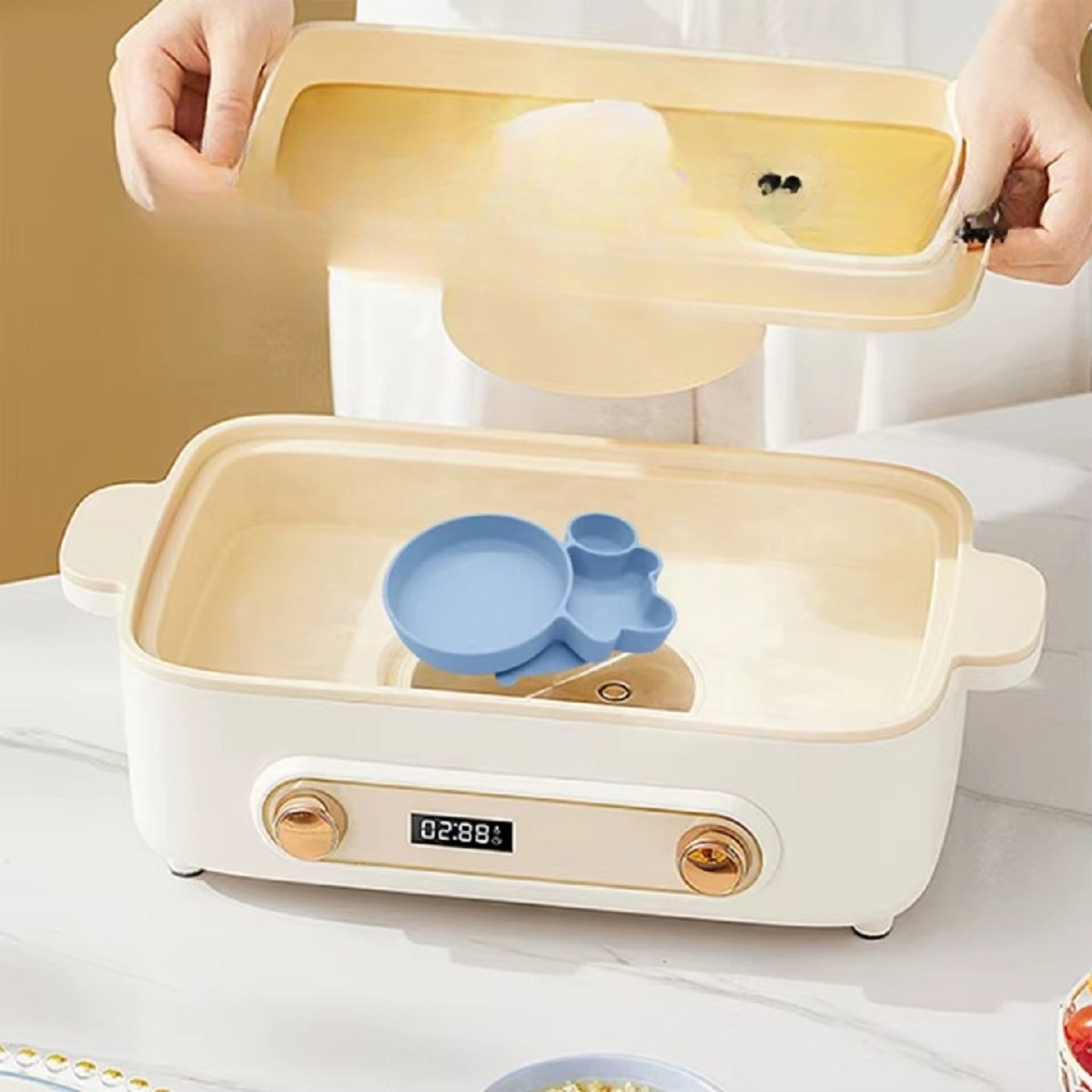 SET 2 PLATOS SILICONA ANTIDESLIZANTE NIÑO COMIDA LAU - 4