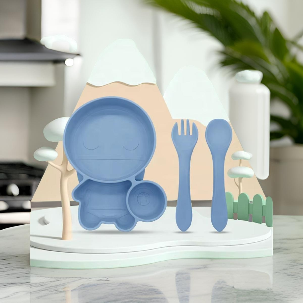 SET 2 PLATOS SILICONA ANTIDESLIZANTE NIÑO COMIDA LAU - 5