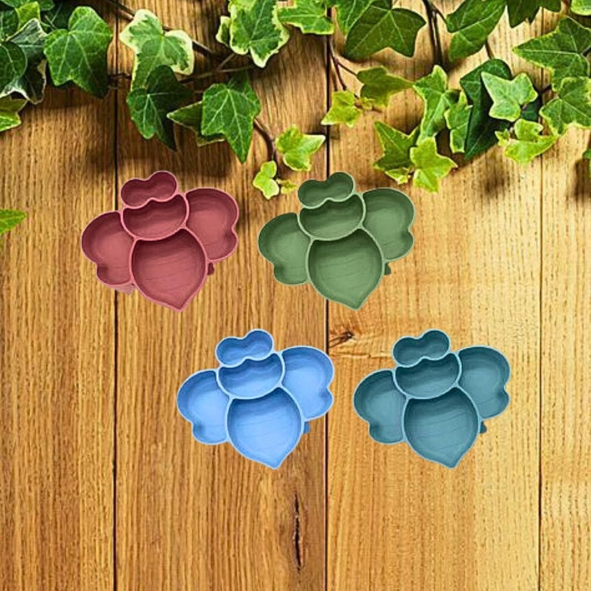SET 2 PLATOS FORMA ABEJA SILICONA NIÑOS ANTIDESLIZANTE LAU - 4