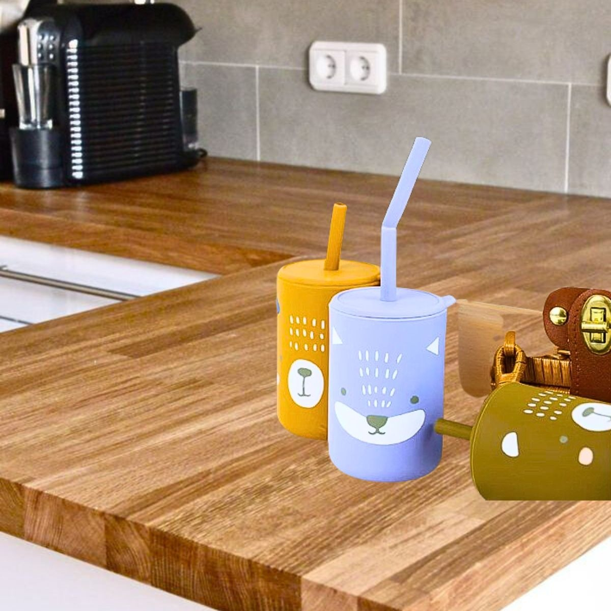 VASO SILICONA BOMBILLA ANTIDERRAME DIVERTIDO NIÑOS BEBES LAU - 2