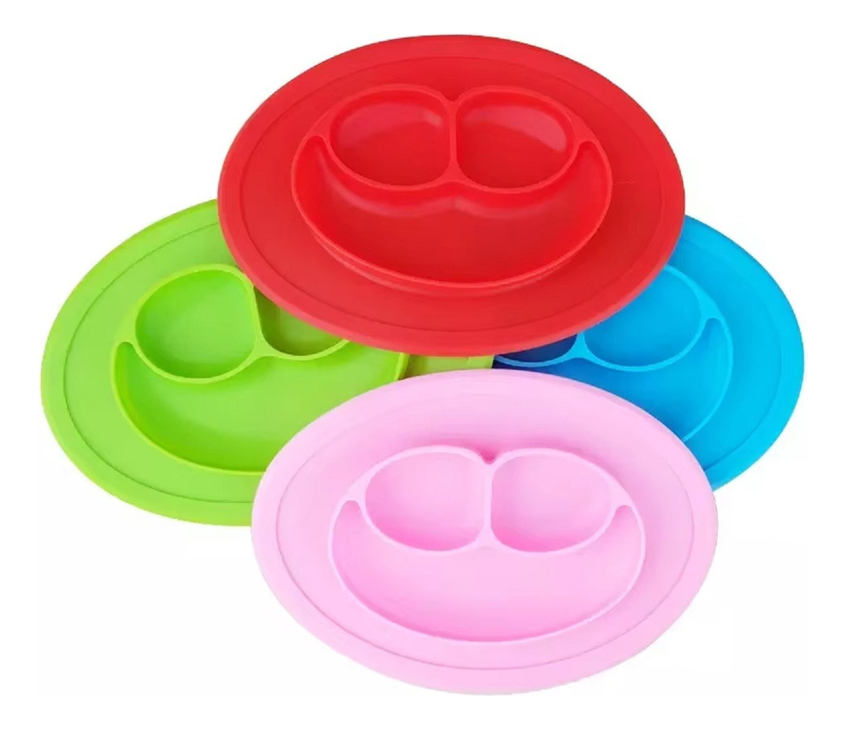 SET 5 PLATOS SILICONA ANTIDERRAME ANTIADHERENTE BEBES LAU - 1