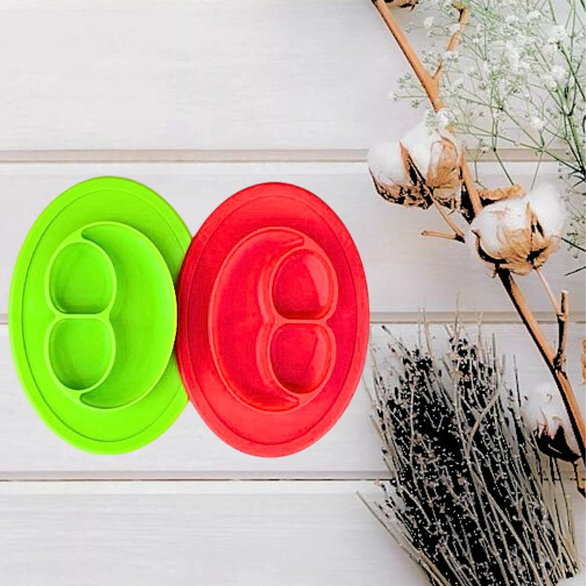 SET 5 PLATOS SILICONA ANTIDERRAME ANTIADHERENTE BEBES LAU - 8