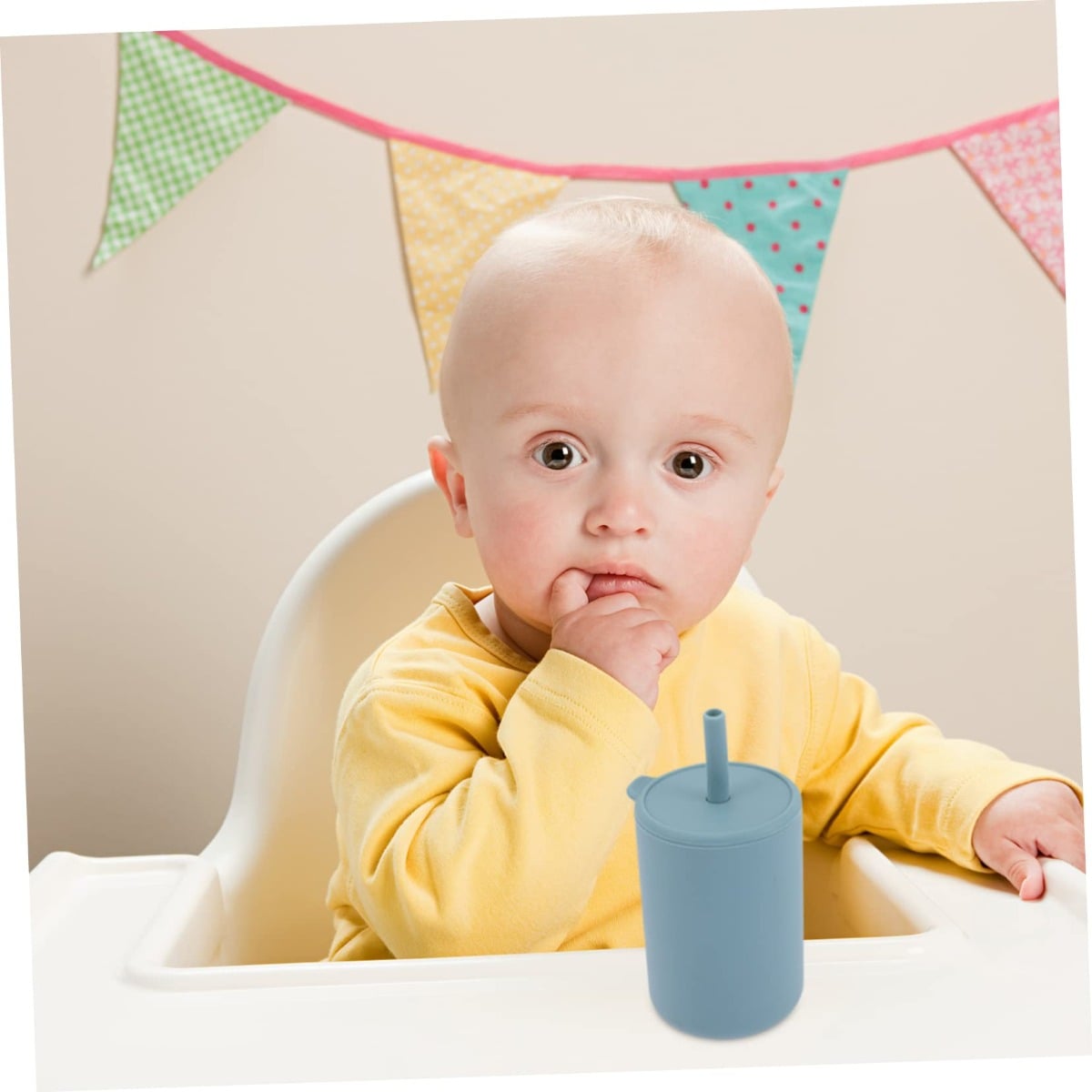 SET 3 VASOS SILICONA BOMBILLA ENTRENAMIENTO BEBE NIÑOS LAU - 4
