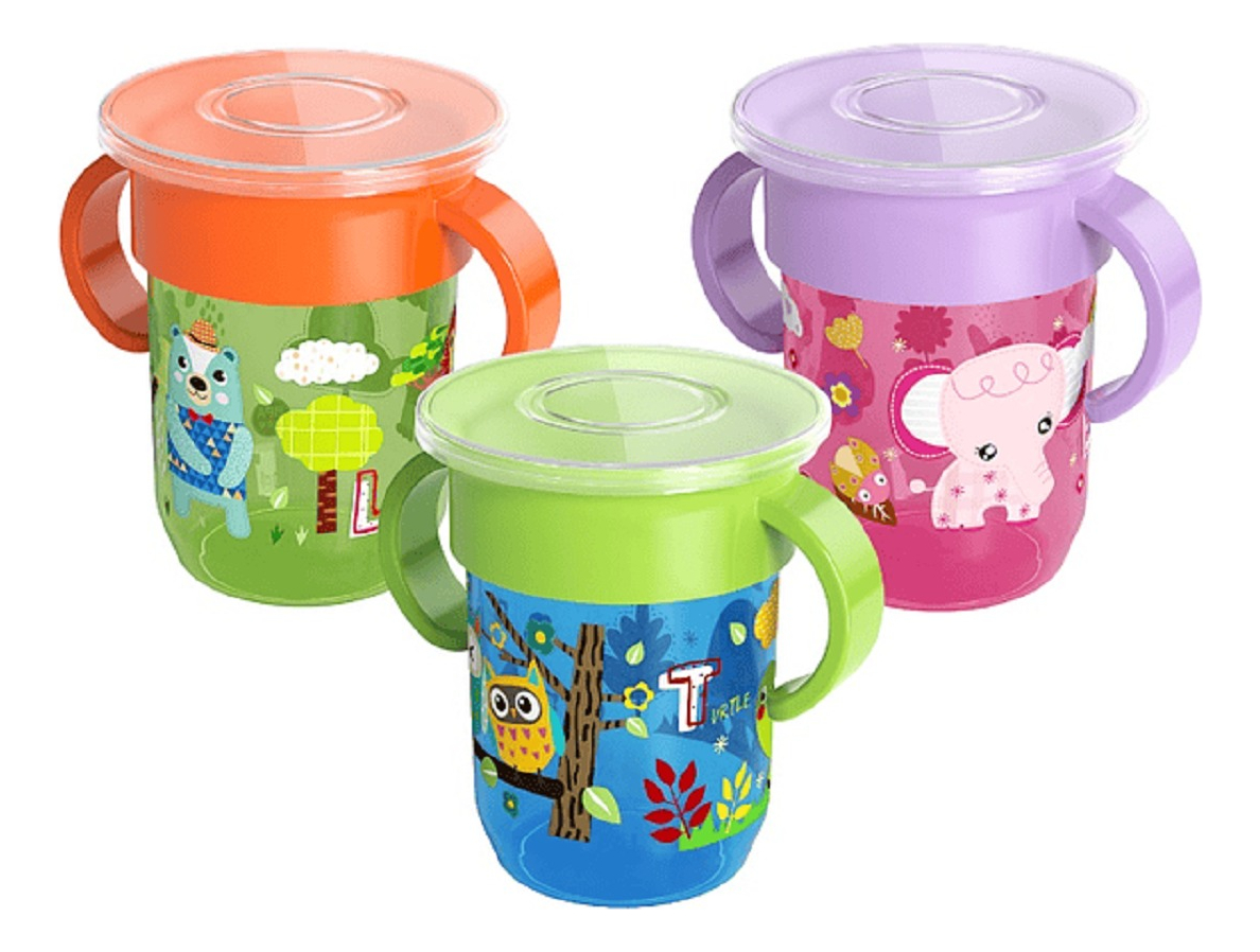 SET 3 VASOS SILICONA 360 APRENDIZAJE ENTRENAMIENTO BEBE LAU - 1