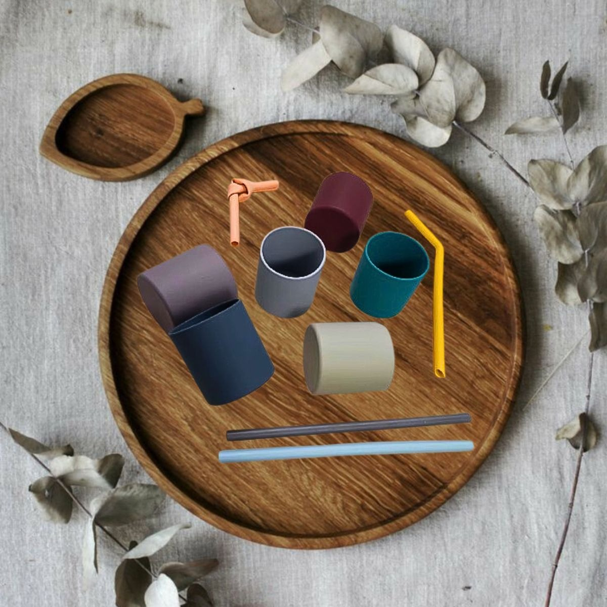 SET 4 VASOS SILICONA ANTIDERRAME ENTRENADOR BEBES LAU - 4