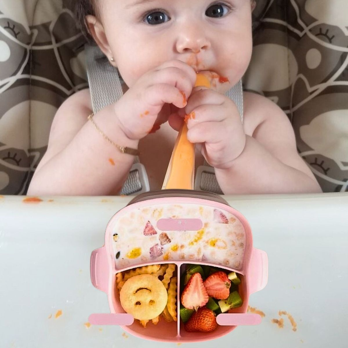 PLATO BOMBILLA TAZON SUCCION ENTRENAMIENTO BEBES LAU - 4