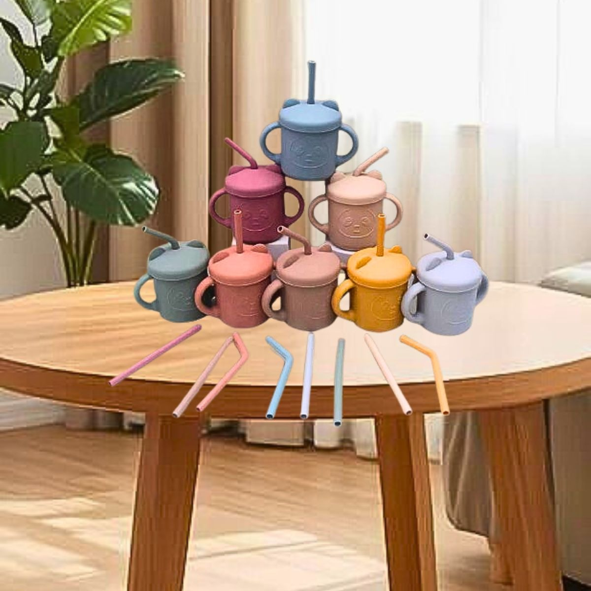 VASO BOMBILLA SILICONA DISEÑO OSO NIÑOS COCINA COLEGIO LAU - 4