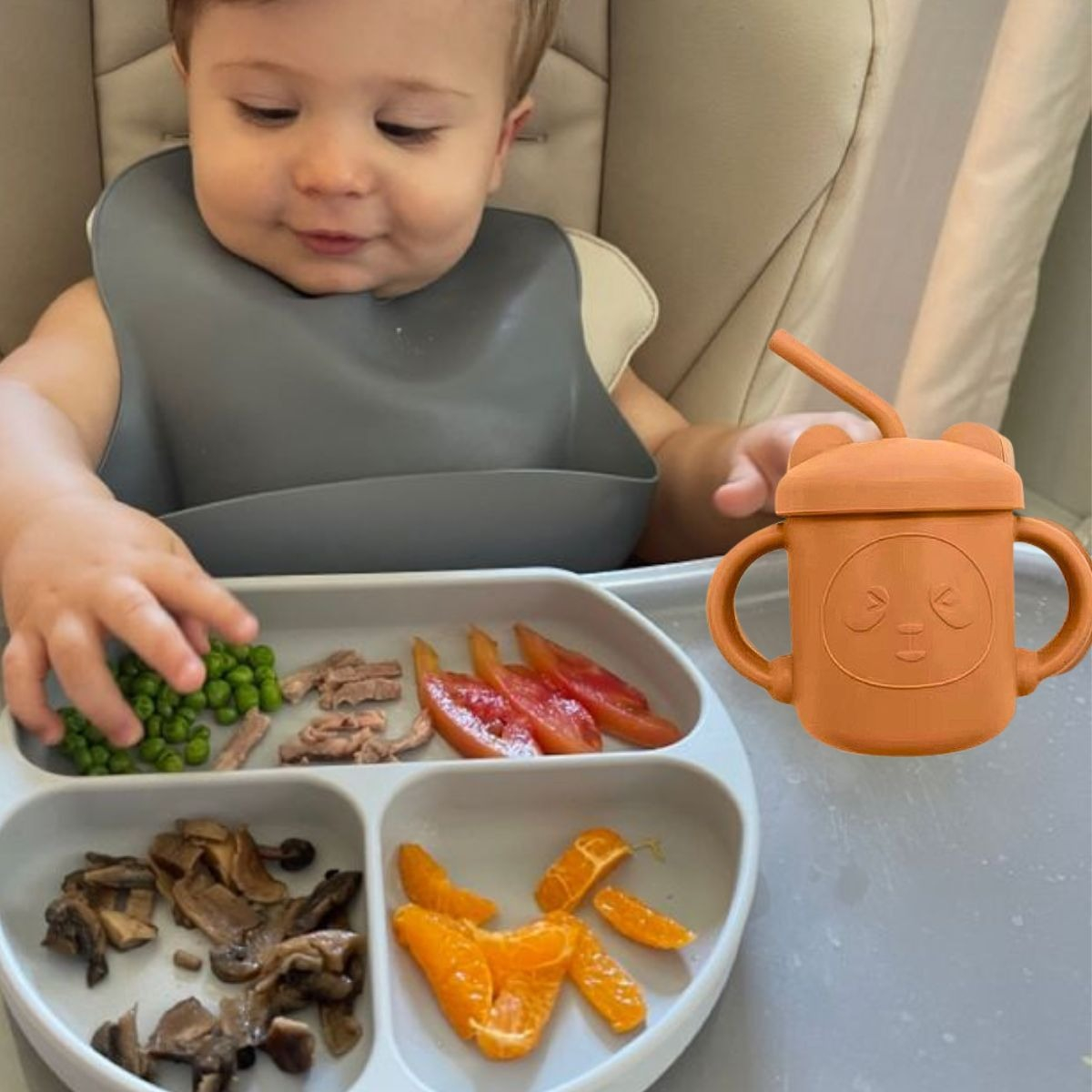 VASO BOMBILLA SILICONA DISEÑO OSO NIÑOS COCINA COLEGIO LAU - 5