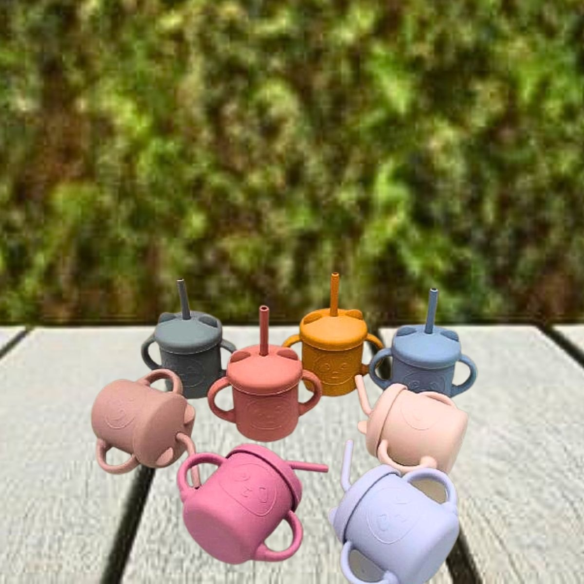 VASO BOMBILLA SILICONA DISEÑO OSO NIÑOS COCINA COLEGIO LAU - 6