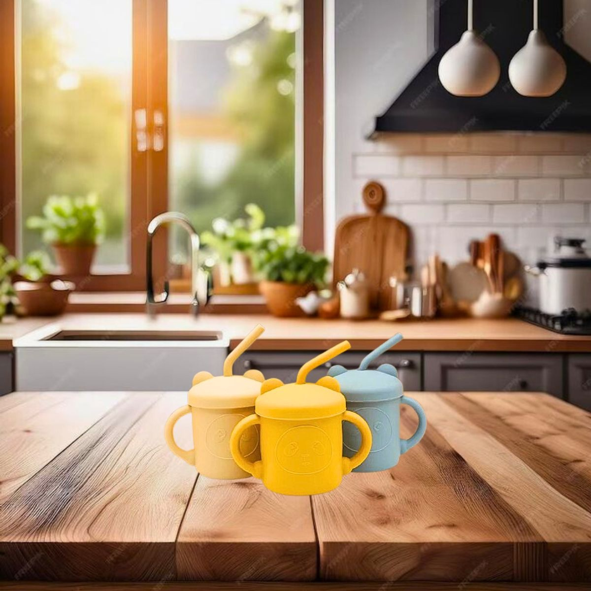 VASO BOMBILLA SILICONA DISEÑO OSO NIÑOS COCINA COLEGIO LAU - 10