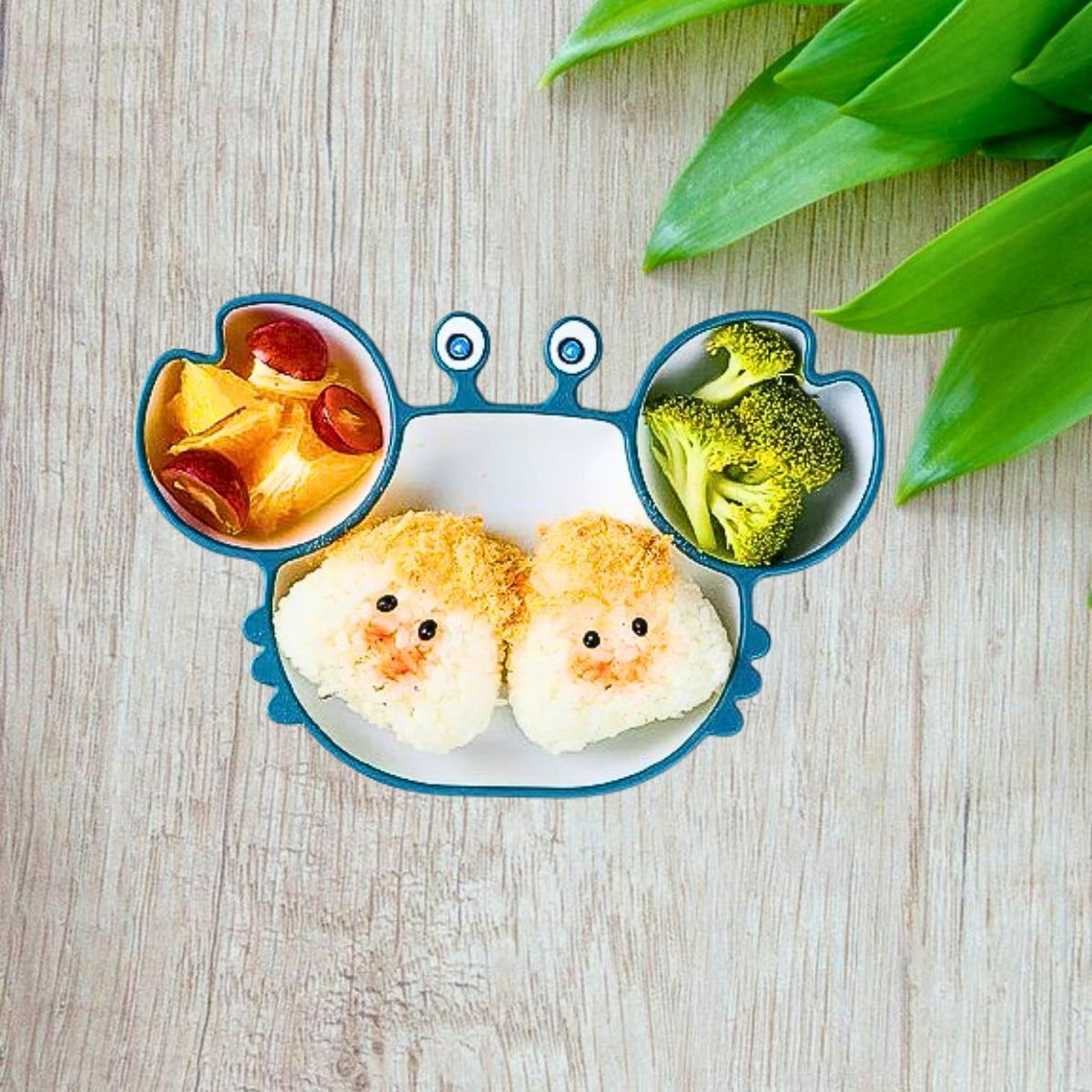 PLATO SILICONA DISEÑO CANGREJO ANTIDESLIZANTE NIÑOS LAU - 4