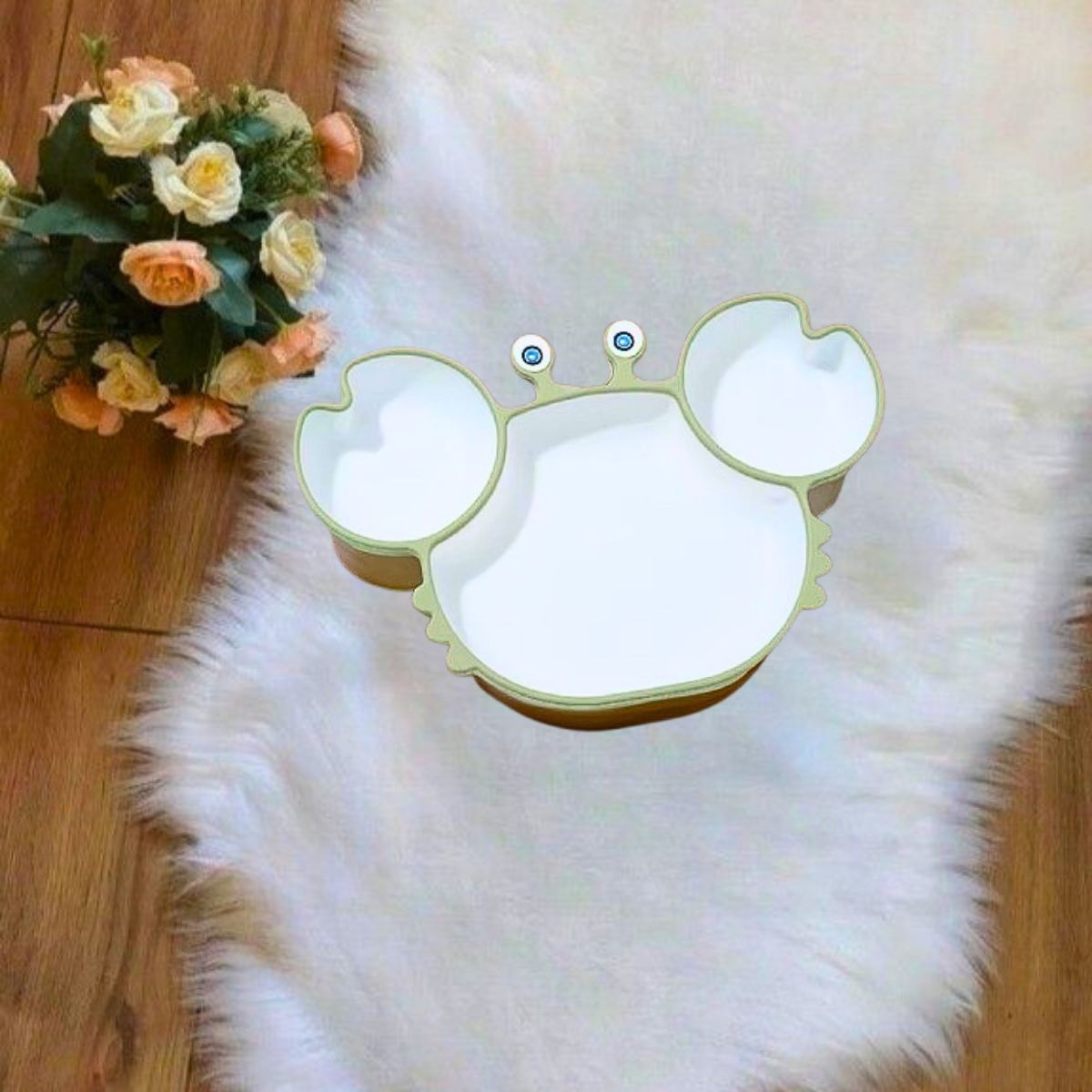 PLATO SILICONA DISEÑO CANGREJO ANTIDESLIZANTE NIÑOS LAU - 6