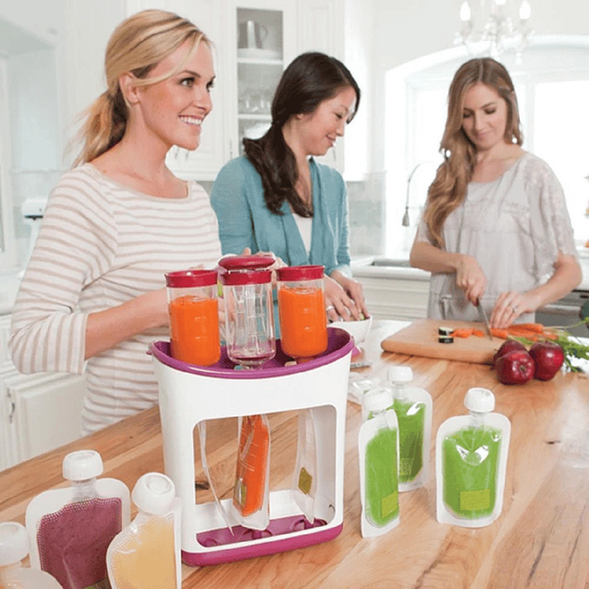 DOSIFICADOR EXPRIMIDOR JUGO ZUMO COMIDA 10 BOLSAS BEBE LAU - 3
