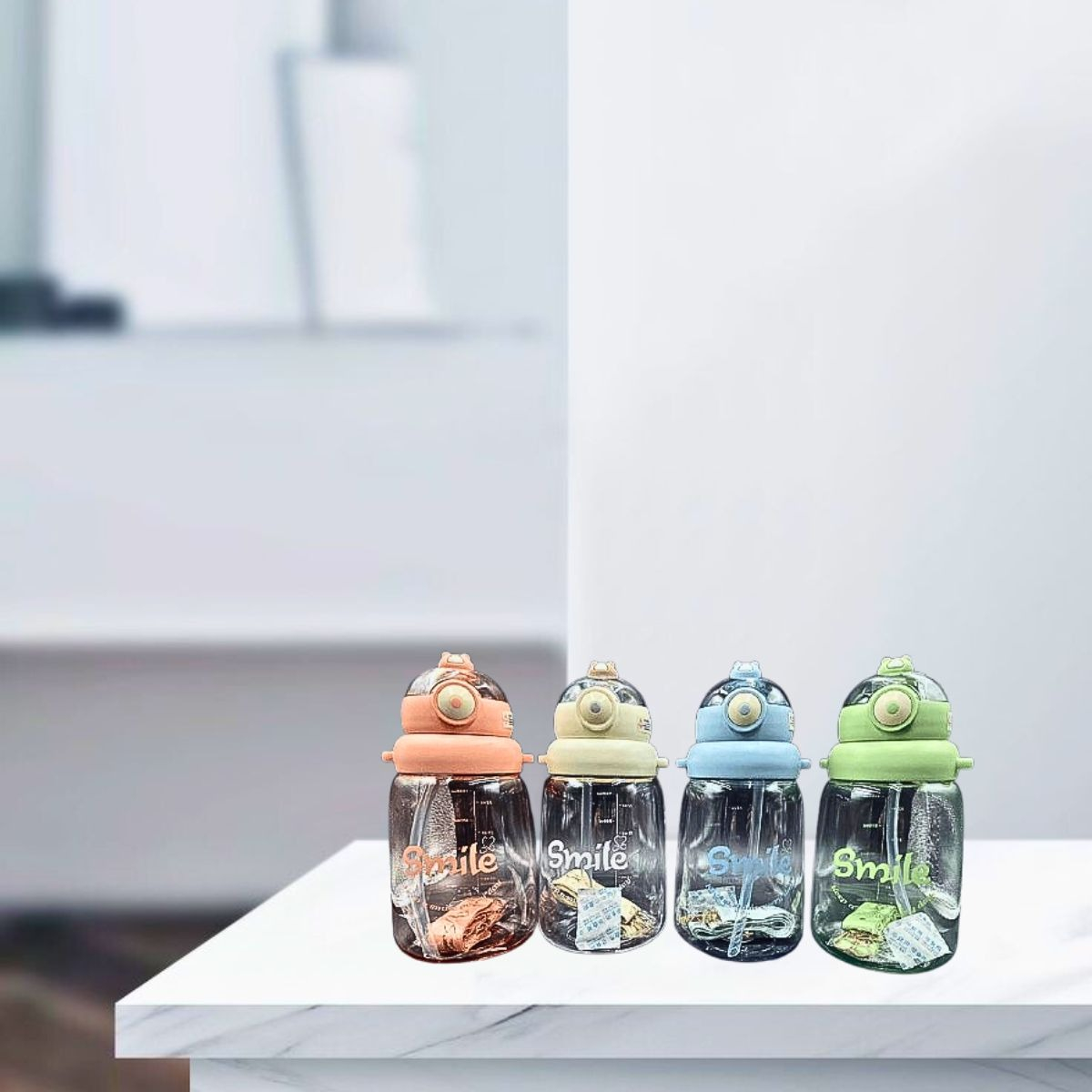 SET 4 BOTELLAS DEPORTIVAS AGUA MODERNO NIÑOS RESISTENTE LAU - 4