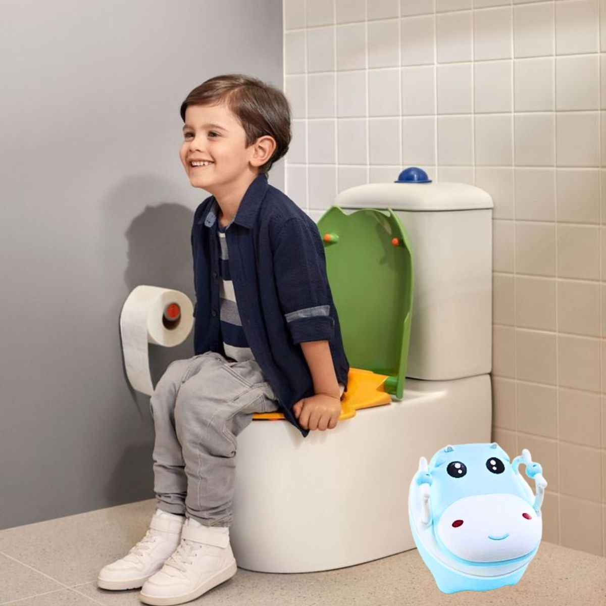 PELELA DISEÑO VACA PORTATIL BAÑO MANIJA NIÑOS NILAS LAU - 9
