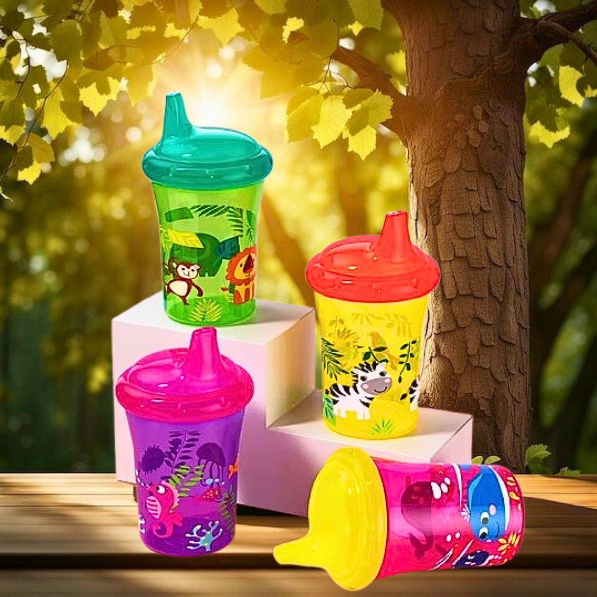 SET 5 VASOS ENTRENAMIENTO 260 ML ANTIDERRAME BEBES LAU - 10