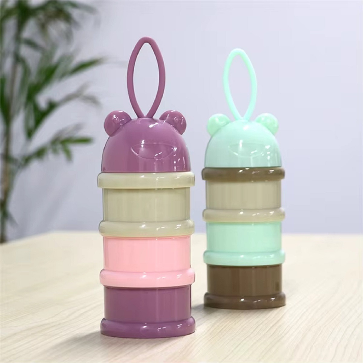 SET 5 DISPENSADOR LECHE POLVO DISEÑO OSO PORTATIL BEBE LAU - 7