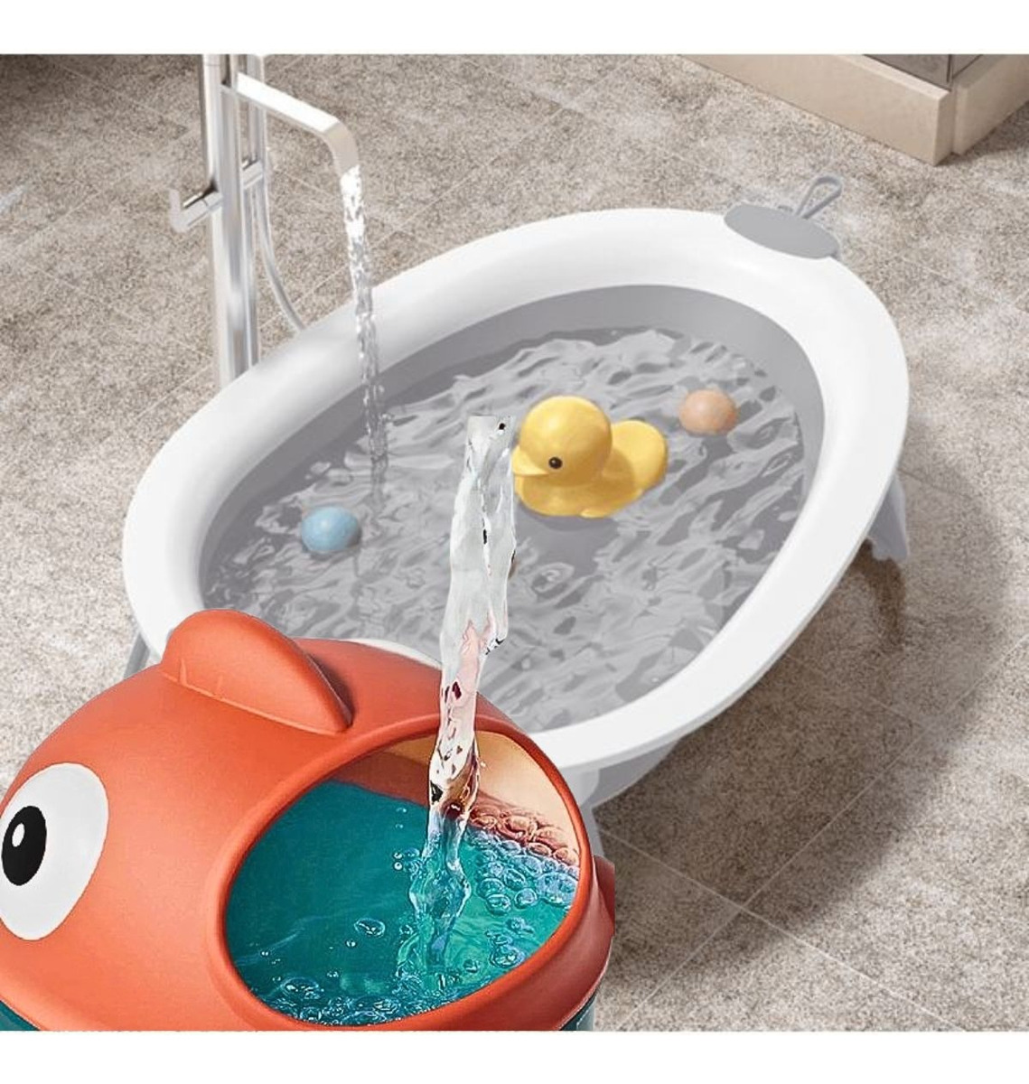 SET 4 JARRO TAZA DUCHA BOTELLA BAÑO NIÑOS BEBES LAU - 4