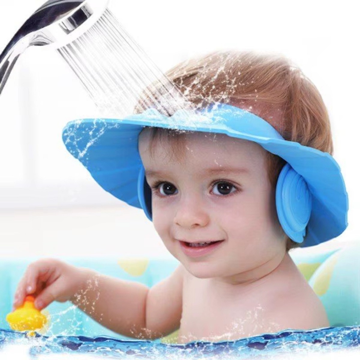 SET 7 VISERO GORRO DUCHA BAÑO LAVADO DIBUJO ANIMADO BEBE LAU - 3