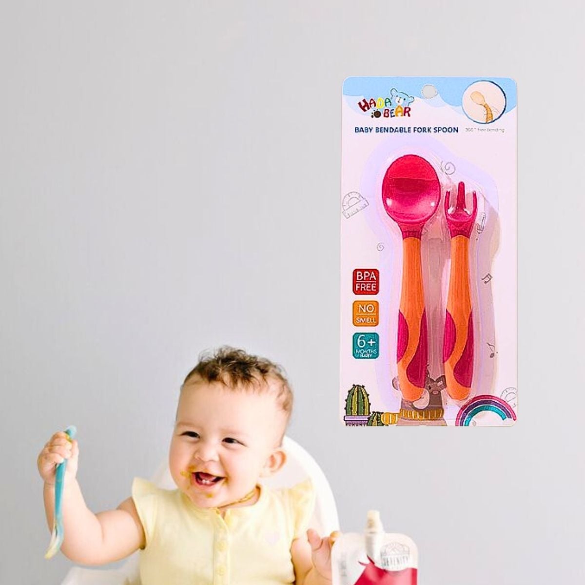 SET 5 CUCHARA CUBIERTO SILICONA ALIMENTACION BEBES LAU - 6