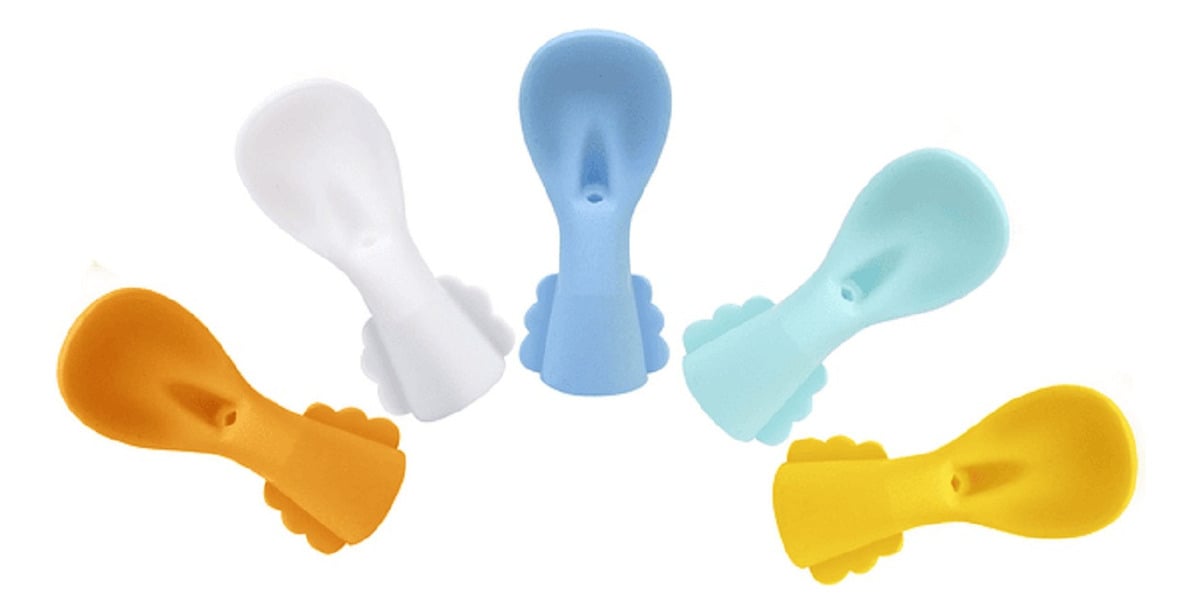 SET 9 CUCHARAS SILICONA BOLSA ALIMENTACION INFANTIL LAU - 1
