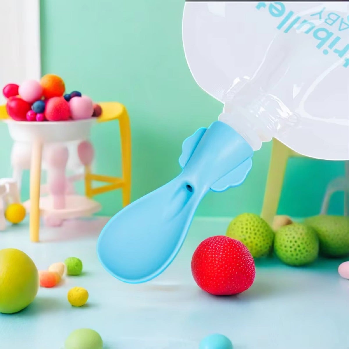 SET 9 CUCHARAS SILICONA BOLSA ALIMENTACION INFANTIL LAU - 4