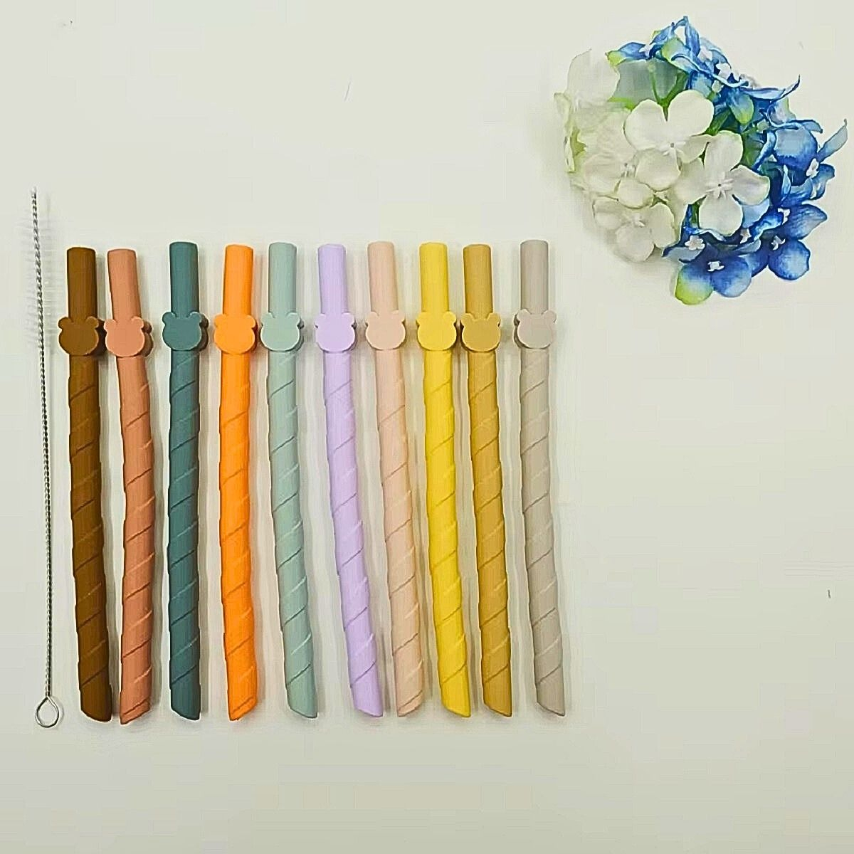 SET 20 BOMBILLAS PAJITAS SILICONA REUTILIZABLE BEBE LAU - 1